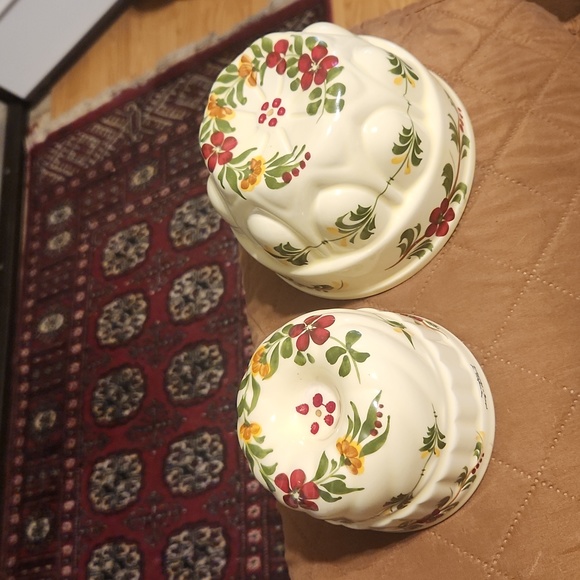 Portuguese Hand Painted Decorative Hanging Jello Molds 4x3"/5 5/8x3.8" *Crazing - Picture 4 of 9